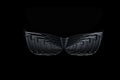 Black classic sunglasses on a black background Royalty Free Stock Photo