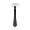 Black classic tie. Stylish business accessory clothes and elegant design from silk.