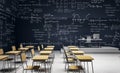 Black classroom with math formulas Royalty Free Stock Photo