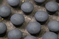 Black clay earthen pots kept to dry Royalty Free Stock Photo