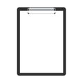 Black clipboard with blank white sheet. Vector illustration Royalty Free Stock Photo