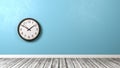 Clock Against Wall in Wooden Floor Room