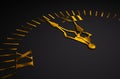 Black clock with golden hands 3d