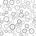 Black Clock icon isolated seamless pattern on white background. Time symbol. Vector Illustration Royalty Free Stock Photo