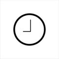 black clock icon. Time clock. Vector illustration. Stock image. Royalty Free Stock Photo