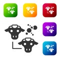 Black Cloning icon isolated on white background. Genetic engineering concept. Set icons in color square buttons. Vector Royalty Free Stock Photo