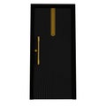 Black Close Interior Door. Realistic 3D Render. Isolated On White Background. Front View