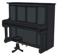 The black closed pianino with a chair