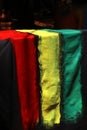 Black cloth painted in colorful colors for art decoration