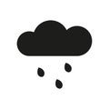 Black cloud drops icon. Simple design. Vector illustration.
