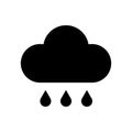 Black cloud drops icon. Vector illustration. stock image.