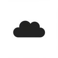 A black cloud icon is depicted on a white background. The shape is simplistic and Royalty Free Stock Photo