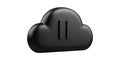 Black Cloud Icon With Pause Symbol. Concept Of Cloud Computing And Data Management Interruption Isolated On Transparent Royalty Free Stock Photo