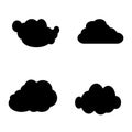 Four black cloud icon set on white background Royalty Free Stock Photo