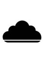 A black cloud icon on a white background, featuring a rounded Royalty Free Stock Photo