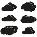 Black cloud icons set. Vector illustration. EPS 10. Royalty Free Stock Photo