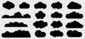 Black cloud icons set