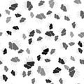 Black Cloud with rain icon isolated seamless pattern on white background. Rain cloud precipitation with rain drops Royalty Free Stock Photo
