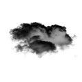 Black cloud of smoke isolated over white background Royalty Free Stock Photo