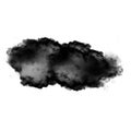 Black cloud of smoke isolated over white background Royalty Free Stock Photo