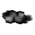 Black cloud of smoke isolated over white background Royalty Free Stock Photo