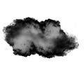 Black cloud of smoke isolated over white background Royalty Free Stock Photo