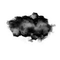 Black cloud or smoke isolated over white background Royalty Free Stock Photo