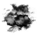 Black cloud or smoke isolated over white background Royalty Free Stock Photo