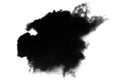 Black cloud and smoke isolated on white, background and texture