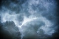 Black cloud and thunderstorm before rainy, Dramatic black clouds and dark sky Royalty Free Stock Photo