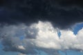 Black cloud and thunderstorm before rainy, Dramatic black clouds and dark sky Royalty Free Stock Photo