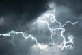 Black clouds with lightening. rain season background. Royalty Free Stock Photo