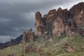 Storm Building Above Superstition Mountain, Lost Dutchman State Park, Arizona Royalty Free Stock Photo