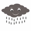 Black clouds with rain white background illustration vector Royalty Free Stock Photo