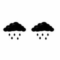 Black clouds with rain white background illustration vector Royalty Free Stock Photo