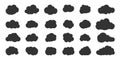 Black shape cloud weather icon bubble vector set
