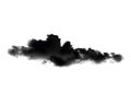 Black clouds or smoke isolated on white background