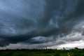 Black clouds were forming a thunderstorm