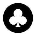 Black club poker suit symbol