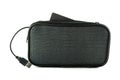 Black clutch bag and USB cable wire