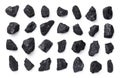 Black Coal Collection Isolated On White Background Royalty Free Stock Photo