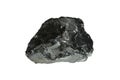 Black coal mine close-up with large depth of field. Anthracite coal bar isolated on white background Royalty Free Stock Photo