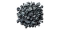 Black coal pieces in a pile isolated on transparent background Royalty Free Stock Photo