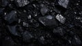 Black coal pile forming an irregular textured surface Royalty Free Stock Photo