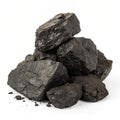 Black coal stack isolated on transparent background Royalty Free Stock Photo