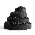 Black coal stack isolated on a white background. 3d illustration. Royalty Free Stock Photo