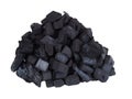 black coal on white background Royalty Free Stock Photo