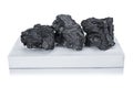 Black coal and white firelighter Royalty Free Stock Photo