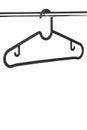 Black coat / clothes hanger on a clothes rail with a white background Royalty Free Stock Photo