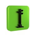 Black Coat stand icon isolated on transparent background. Green square button. Royalty Free Stock Photo